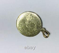 14k Solid Yellow Gold Round Coin Pendant 4Grams(399$)