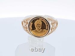 14k Yellow Gold 2.1 Grams Coin Ring Size 5 Aa0425irsa