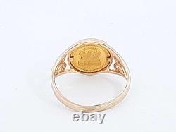 14k Yellow Gold 2.1 Grams Coin Ring Size 5 Aa0425irsa