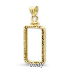 14k Yellow Gold 4 Prong Bezel frame for 10 gram Pamp Suisse Fortuna Gold Bar