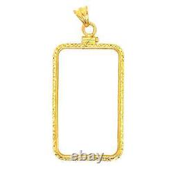 14k Yellow Gold 4 Prong Bezel frame for 10 gram Pamp Suisse Fortuna Gold Bar