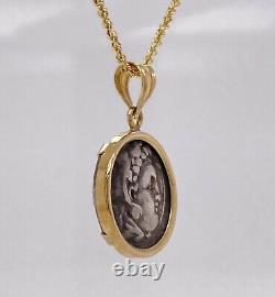 14k Yellow Gold Ancient Roman Coin Pendant 4.9 Grams