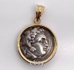 14k Yellow Gold Ancient Roman Coin Pendant 4.9 Grams