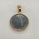 14k Yellow Gold Bezel Set Circa 1992 L. 100 Italian Steel Coin 4.3 Grams