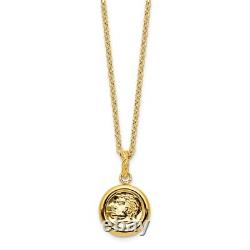 14k Yellow Gold Coin Necklace Pendant Charm Fine Jewelry Women Gifts Her