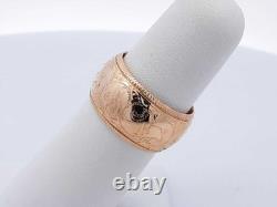 14k Yellow Gold Etched Scroll Coin-edge Ring 10.1 Grams Size 5.5 Fw0425wrzdu