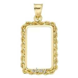 14k Yellow Gold FN Screw Top Coin Bezel 1 gram Pamp Suisse Fortuna Gold Bar