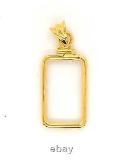 14k Yellow Gold FN Screw Top Coin Bezel 5.0 gram Pamp Suisse Fortuna Gold Bar