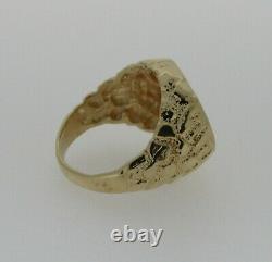 14k Yellow Gold Nugget Ring With 1991 $5 1/10oz Gold Eagle Coin 13.97 Grams