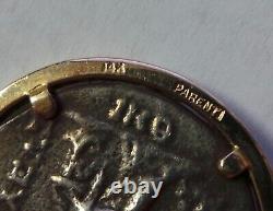 14k Yellow Gold Parenti Greek Coin Pendant Charm 21.8 Grams
