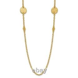 14k Yellow Gold Polished Coins Necklace 8.63gram