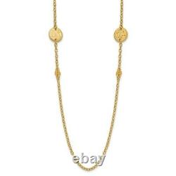 14k Yellow Gold Polished Coins Necklace 8.63gram