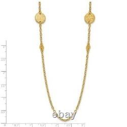 14k Yellow Gold Polished Coins Necklace 8.63gram