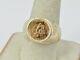 14k Yellow Gold Ring With1945 (2) Dos Peso 90% Gold Coin Size 9.5 14.15 Grams
