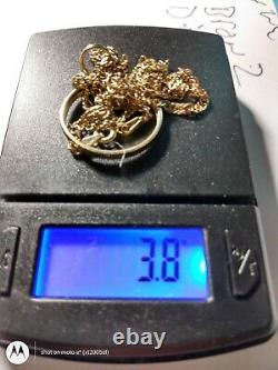 14kt Gold 18 With Charm To Hold Favorite Coin 3.8 Grams
