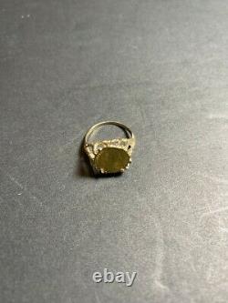 14kt Gold Ring With Coin! 1.9 Grams! Not Scrap! Size 4