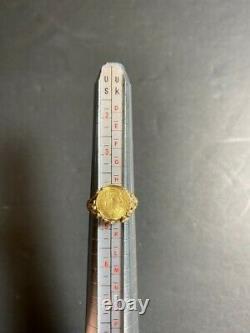 14kt Gold Ring With Coin! 1.9 Grams! Not Scrap! Size 4