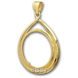 14kt Solid Gold Fits 1oz Gold Eagle Tear Drop Bezel 6.7 Grams $318.88