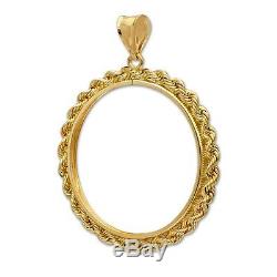 14kt Solid Gold For 1/10oz Gold Eagle Solid Rope Bezel 2.6 Grams $158.88