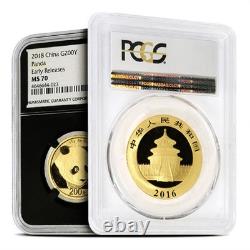 15 Gram Chinese Gold Panda Coin MS70 (Random Year, Varied Label, PCGS or NGC)
