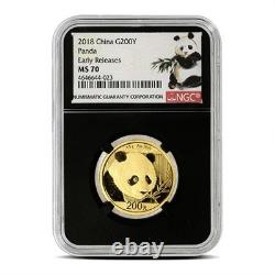 15 Gram Chinese Gold Panda Coin MS70 (Random Year, Varied Label, PCGS or NGC)
