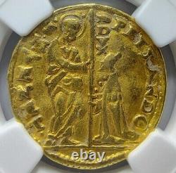 1539-45 Venice GOLD Ducat NGC AU-50 Doge Coin of Pietro Lando 3.40 grams