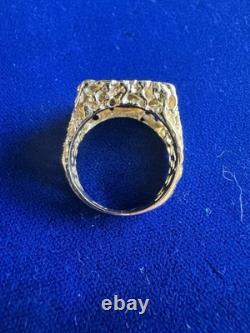 16.5mm 1945 Mexican Dos Pesos Gold Coin Ring Gold 9.2 Grams Size 7.5