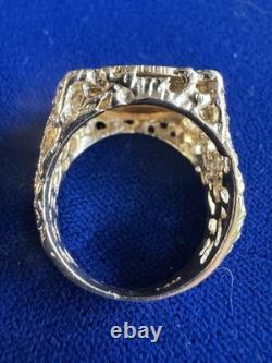 16.5mm 1945 Mexican Dos Pesos Gold Coin Ring Gold 9.2 Grams Size 7.5