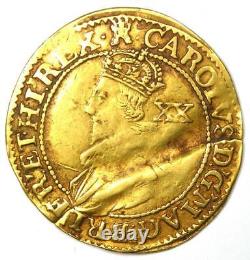 1627 England Britain Charles I Gold Unite Coin VF Details Rare Gold Coin