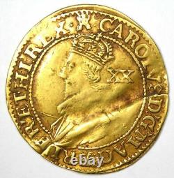 1627 England Britain Charles I Gold Unite Coin VF Details Rare Gold Coin