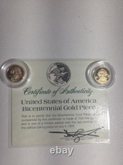 1776-1976 Bicentennial George Washington. 500 Gold Coins, 2.4 grams each/ COA