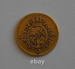 1786 SPAIN CHARLES IV 1/2 Escudo Madrid Gold Coin 1.7 grams Carol IIII España