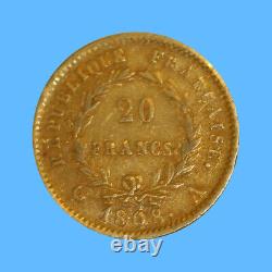 1808 A Gold 20 Francs Napoleon Bonaparte Coin XF Condition Paris Mint item #108