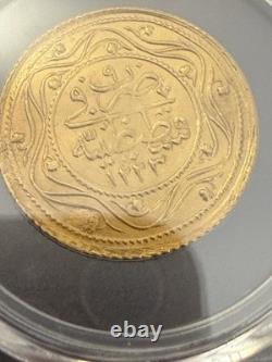 1816 GOLD TURKEY OTTOMAN 2 Rumi Altin PCGS AU KM 614 (4.70 Grams)