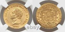 1826 Eagle L Gold Coin Sardinia Italy 20 Lire King Carlo Felice KM# 118.1 AU58