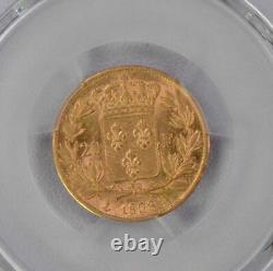 1828 A 20 Francs Gold Coin Gad-1029 4 1/2 Feuilles F-520 Charles X PCGS graded