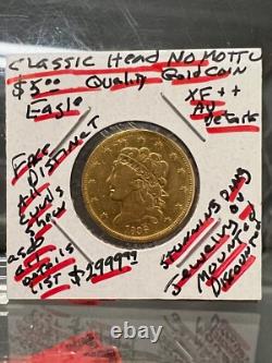 1836 Liberty USA Gold Half Eagle $5 Coin-EXTRA FINE PLUS-AU VERY Rare Early Date