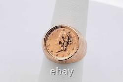 1849 1 Dollar Liberty Gold Coin Set In 14k Yellow Gold 9.1g Size 6 Eb0226rxzsa