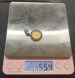 1849 $1 Dollar Liberty Head Coin in 14k Gold Bezel 5.5 Grams