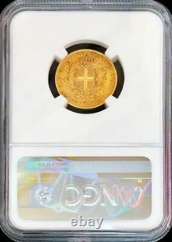 1849 Gold Sardinia Italy 6.4516 Grams 20 Lire Coin Ngc Extremely Fine 45