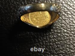 1851 1.00 Gold Coin Ring Set In 14K Marked 6.2 Grams Size 8 Ready-to-wear
