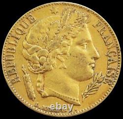 1851 A Gold France 20 Francs 6.45 Grams Ceres Goddess Coin Paris Mint