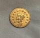 1853 California Gold 1/2 Round, Unc. Fractional/ Liberty Bear /. 6 Gram Gold