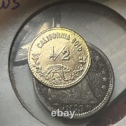 1853 California Gold Token 1/2 Dollar Round Liberty Head