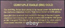 1855 Gold Quintuple Eagle Commemorative Restrike Territorial Coin 2.41 ounces