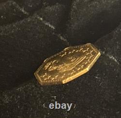 1857 California Gold 1/2 octagonal uncirculated coin/. 6 Gram Gold