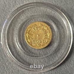 1859 California Gold, Indian Wreath, Token Brilliant Unc, 1/2 In. 58 Gram
