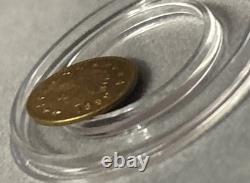 1859 California Gold, Indian Wreath, Token Brilliant Unc, 1/2 In. 58 Gram