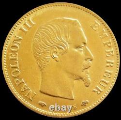 1860 A Gold France 10 Francs 3.225 Grams Napoleon III Coin Paris Mint Au / Unc