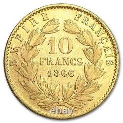 1865 10 Francs NAPOLEON 3 EMPEREUR 3.22 Grams Gold Coin